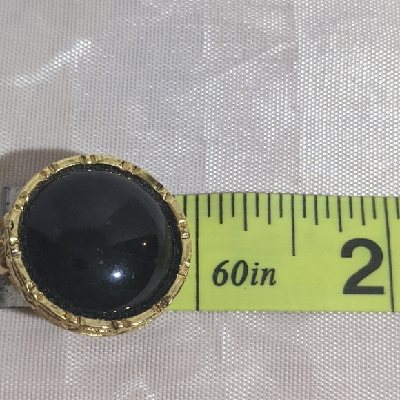 Vintage Gold & Black Liz Claiborne Clip Earrings - Picture 4 of 4